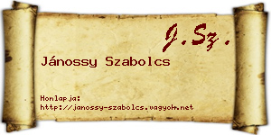 Jánossy Szabolcs névjegykártya