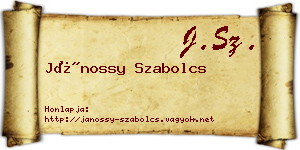 Jánossy Szabolcs névjegykártya